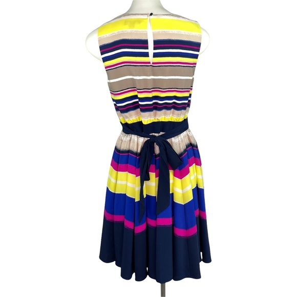 CHIC by Jacob Multi Color Striped Sleeveless Dress Women's Sz M NWT Org $99 - Picture 4 of 7